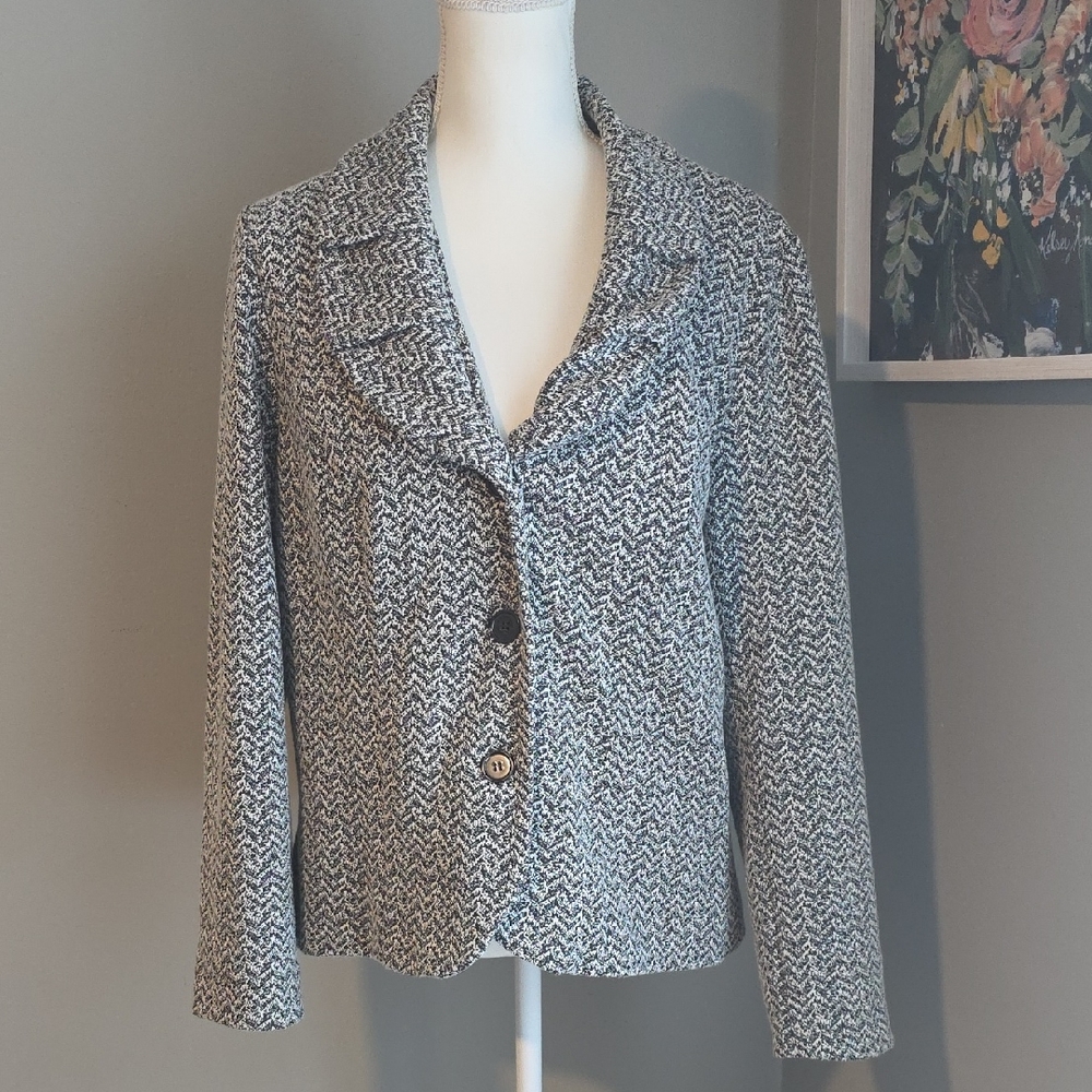 Dressbarn Women's Black and White Textured Blazer Size XL